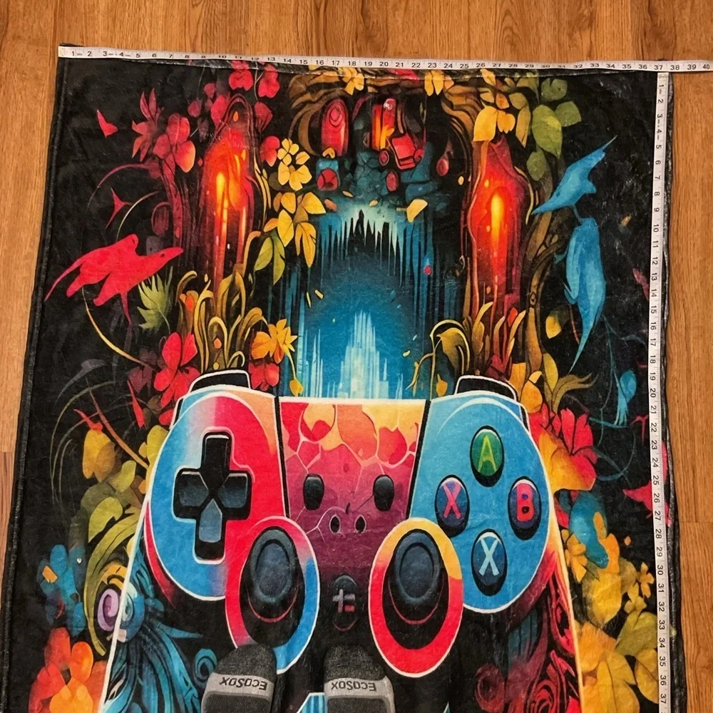 Colorful Gaming Controller Blanket fleece throw blanket